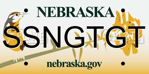 SSNGTGT Nebraska License Plate