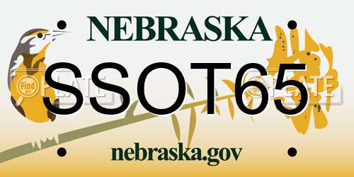 SSOT65 Nebraska License Plate