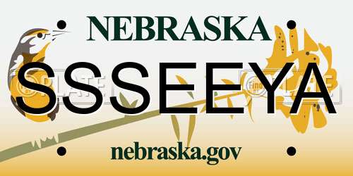 SSSEEYA Nebraska License Plate