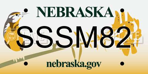 SSSM82 Nebraska License Plate