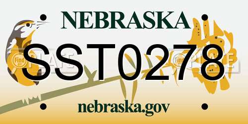 SST0278 Nebraska License Plate