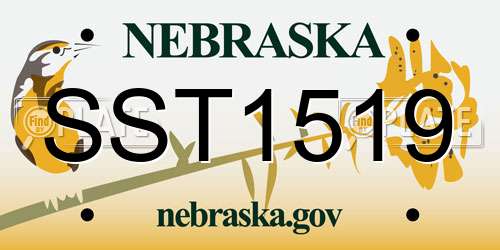 SST1519 Nebraska License Plate
