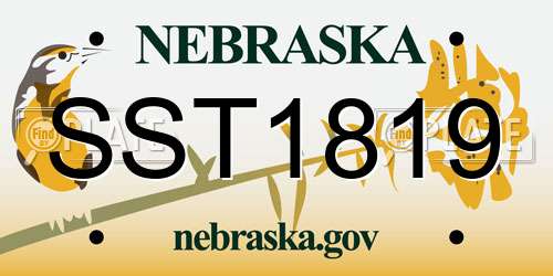 SST1819 Nebraska License Plate