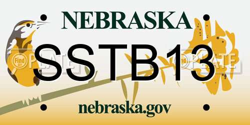 SSTB13 Nebraska License Plate
