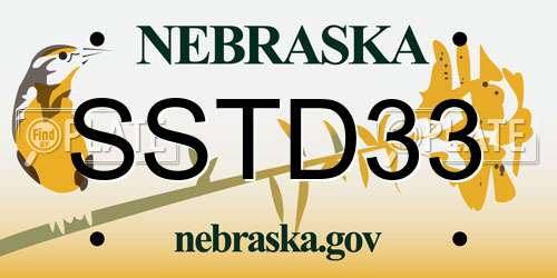 SSTD33 Nebraska License Plate
