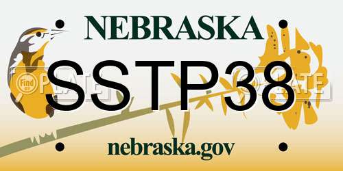 SSTP38 Nebraska License Plate