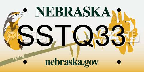 SSTQ33 Nebraska License Plate