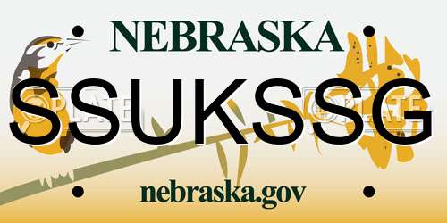 SSUKSSG Nebraska License Plate