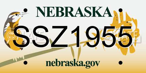 SSZ1955 Nebraska License Plate