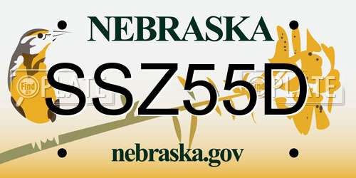 SSZ55D Nebraska License Plate