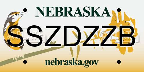 SSZDZZB Nebraska License Plate