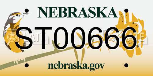 ST00666 Nebraska License Plate