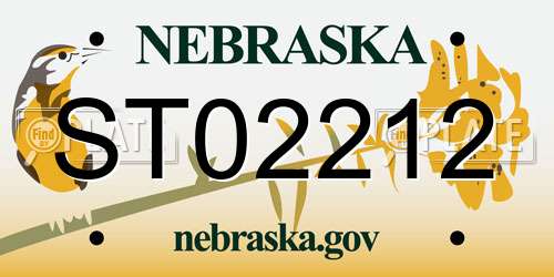 ST02212 Nebraska License Plate