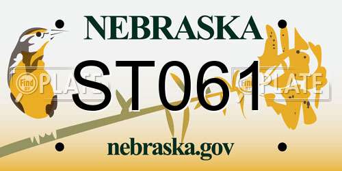 ST061 Nebraska License Plate