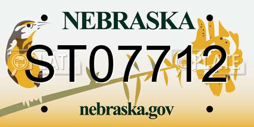 ST07712 Nebraska License Plate