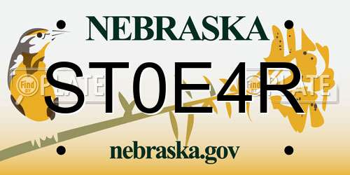 ST0E4R Nebraska License Plate