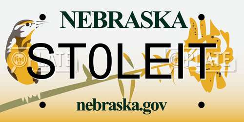 ST0LEIT Nebraska License Plate