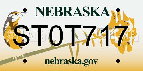ST0T717 Nebraska License Plate