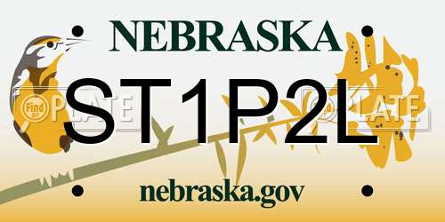 ST1P2L Nebraska License Plate