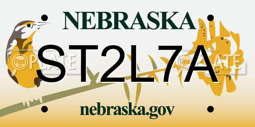 ST2L7A Nebraska License Plate