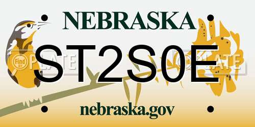 ST2S0E Nebraska License Plate