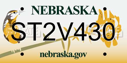 ST2V430 Nebraska License Plate