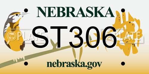 ST306 Nebraska License Plate