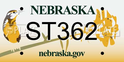ST362 Nebraska License Plate