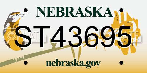 ST43695 Nebraska License Plate