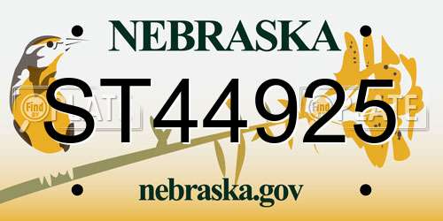ST44925 Nebraska License Plate