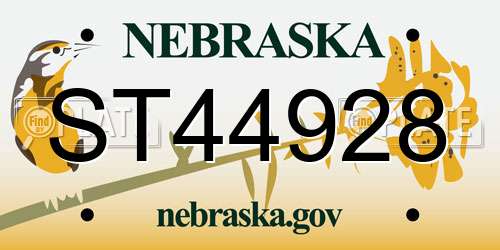 ST44928 Nebraska License Plate