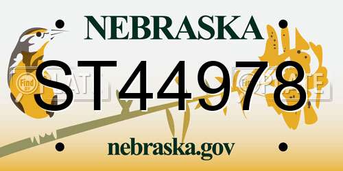 ST44978 Nebraska License Plate