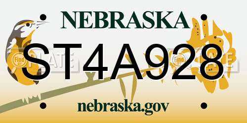 ST4A928 Nebraska License Plate