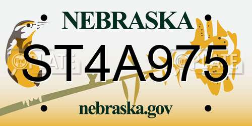 ST4A975 Nebraska License Plate