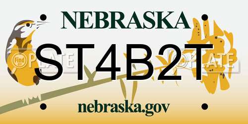ST4B2T Nebraska License Plate