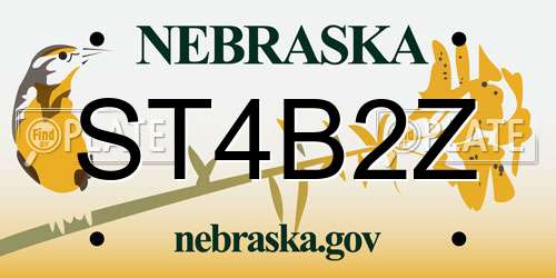 ST4B2Z Nebraska License Plate