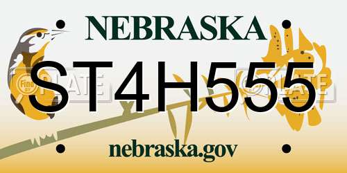 ST4H555 Nebraska License Plate