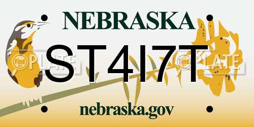 ST4I7T Nebraska License Plate