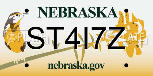 ST4I7Z Nebraska License Plate