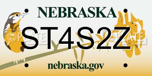 ST4S2Z Nebraska License Plate