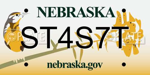 ST4S7T Nebraska License Plate