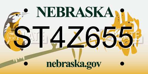 ST4Z655 Nebraska License Plate