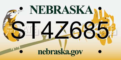 ST4Z685 Nebraska License Plate