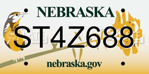 ST4Z688 Nebraska License Plate