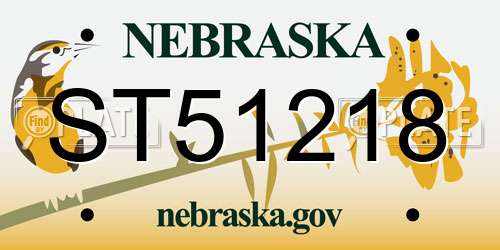 ST51218 Nebraska License Plate