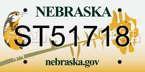 ST51718 Nebraska License Plate