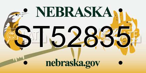 ST52835 Nebraska License Plate