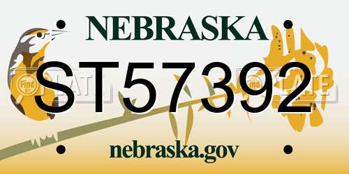 ST57392 Nebraska License Plate