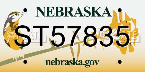 ST57835 Nebraska License Plate