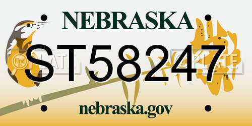 ST58247 Nebraska License Plate